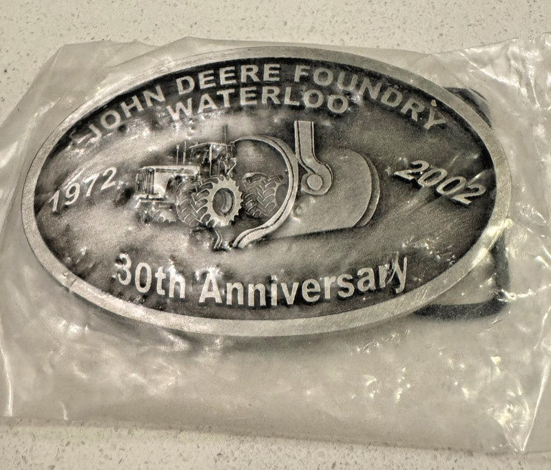 John Deere Belt Buckle 30th Anniversary Foundry Waterloo Iowa Sealed