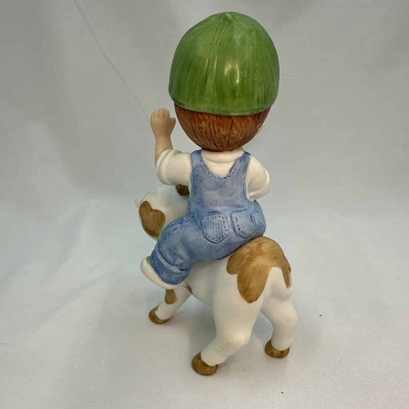 1999 Deere & Company Licensed 5" Figures Boy On Cow John Deere Bell Rings gallery