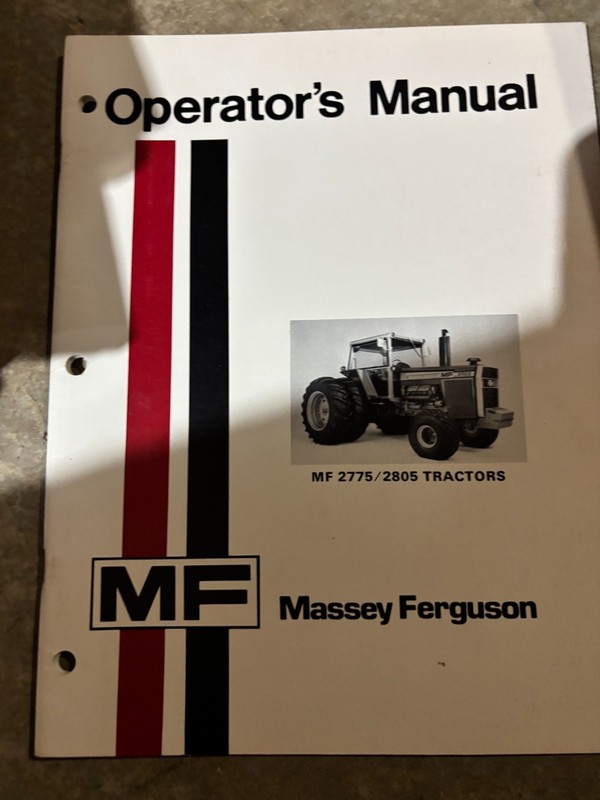 Massey Ferguson 2775 2805 Tractor Operator’s Manual MWPA26