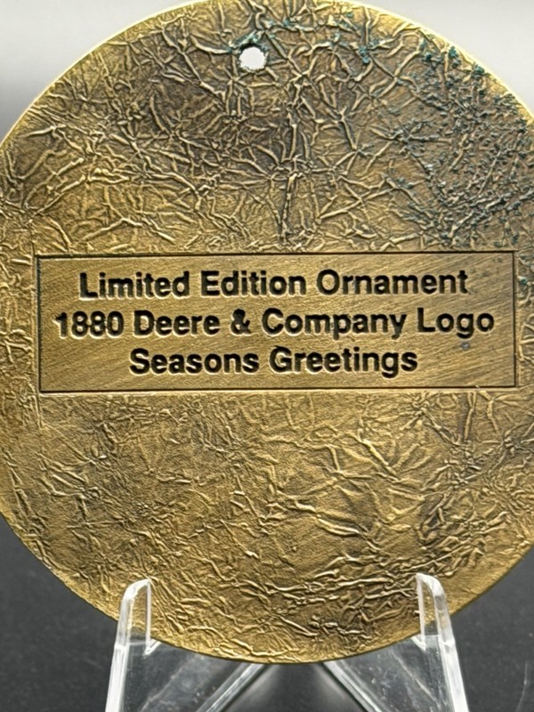 Vintage "Happy Holidays from John Deere 1995" Ltd Edition Bronze-Tone Ornament gallery