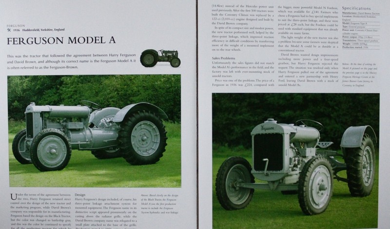 Ferguson Tractor Picture Article Info Sheet Out of Print Farm Wall Art