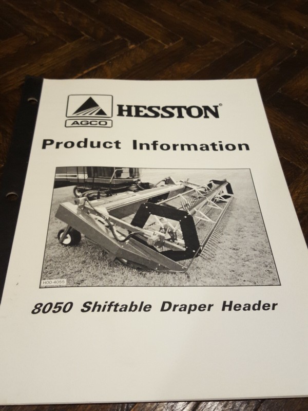 Hesston Manual Product Information 8050 shiftable draper header