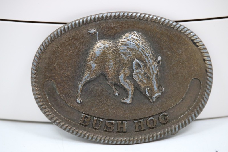 Bush Hog Metal Belt Buckle Farm Ranch Mowers Tractor Equipment Advertising Promo