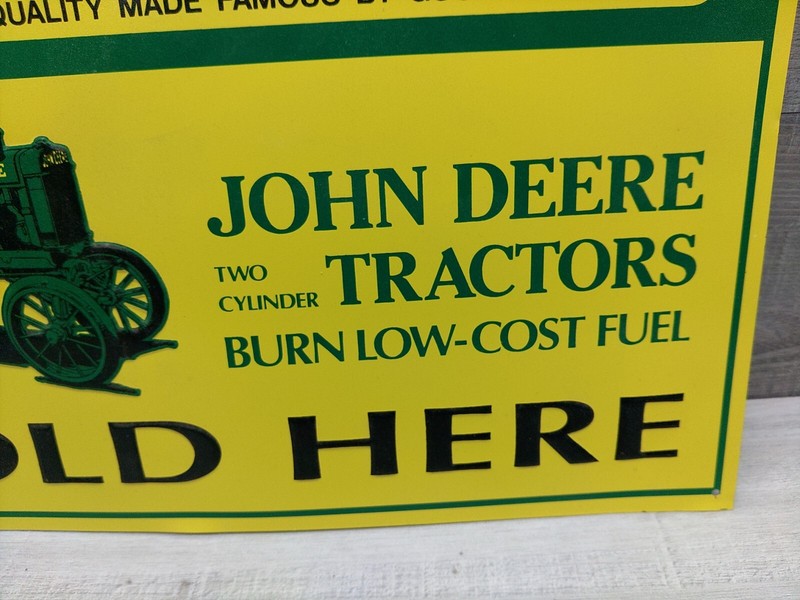 John Deere SOLD HERE SIGN Quality Farm 15"x11" Metal Tractor Barn. gallery