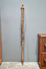 Vintage John Deere Canvas Umbrella Farm Advertising Antique wood Pole ONLY