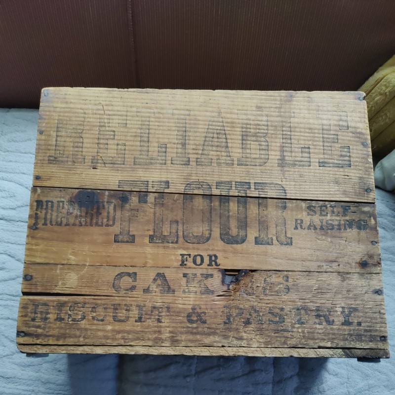 Reliable Prepared Flour Co BOSTON Mass WOOD BOX CRATE Cakes Biscuits Pastry gallery
