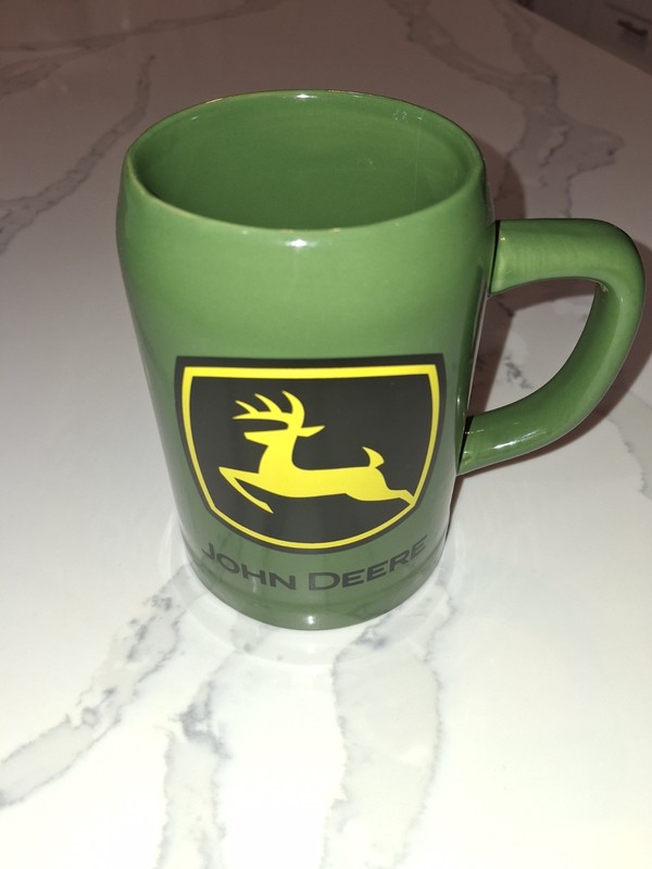 John Deere Large 20 Oz Green Mug w/ Yellow & Black 2 Sided Logo – Licensed