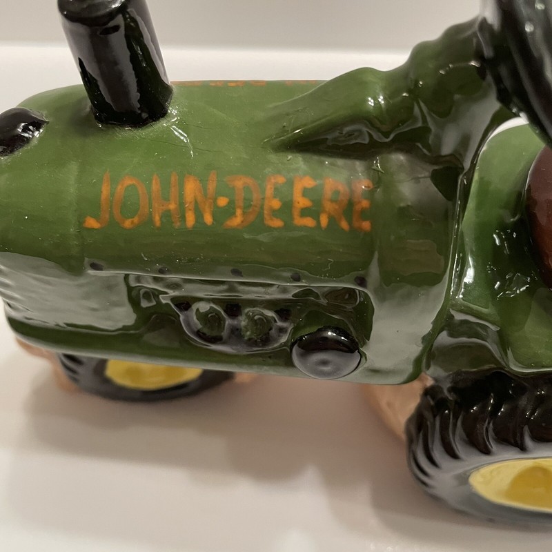 John Deere Ceramic Tractor Handmade Hobby Piece Green Yellow John Deere Tractor gallery