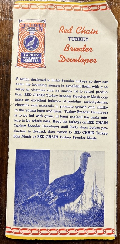 Red Chain Feeds Advertising Brochure Turkey Breeder Developer- Vitagreen Nuggets