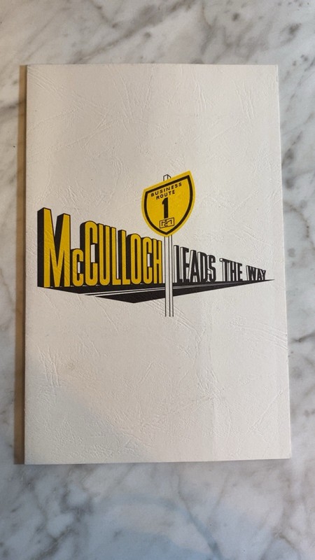 Vintage McCulloch 1970 McCulloch Leads the Way Meeting Program