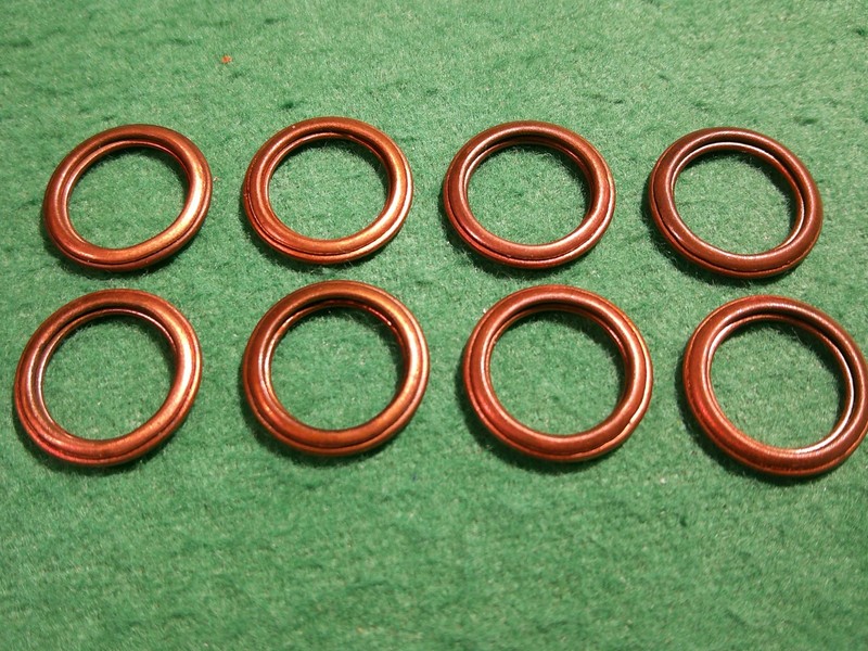 Vintage NOS Champion 10mm Spark Plug Copper Gaskets Set of 8 gallery