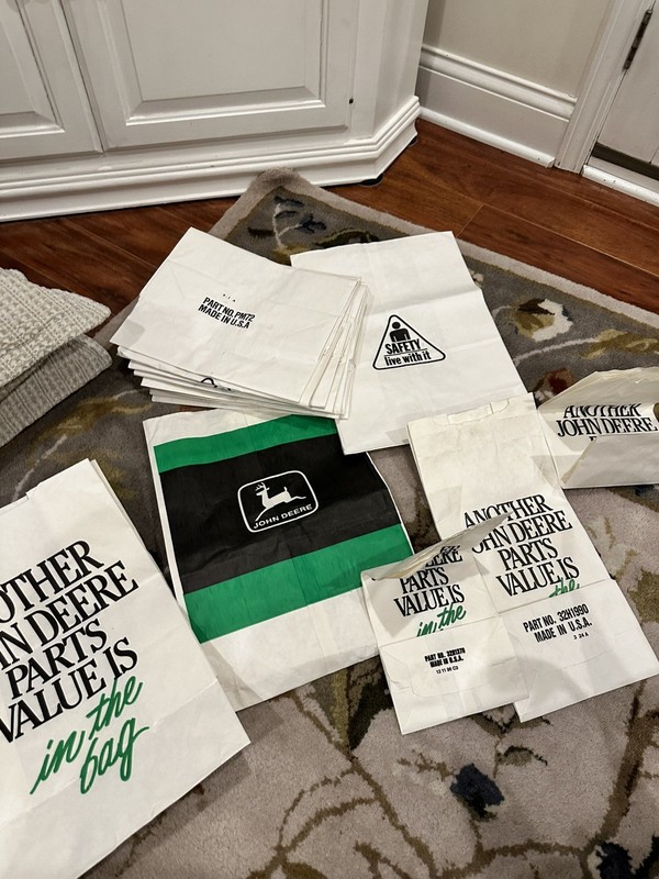 Vintage John Deere Parts Paper Bags Lot