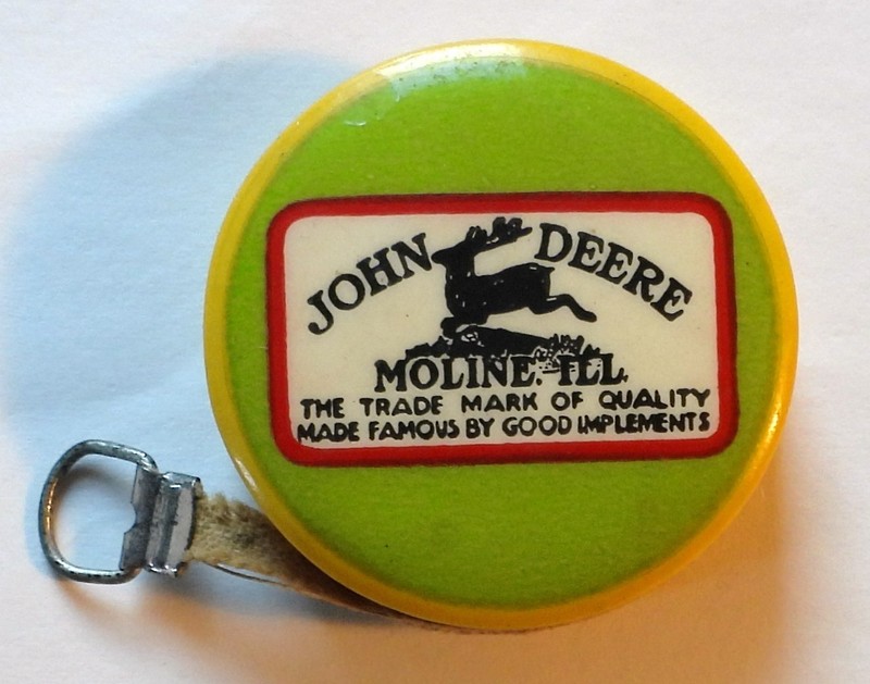 Vtg Antique 1910s John Deere Farm Implement Steel Plow Celluloid Tape Measure