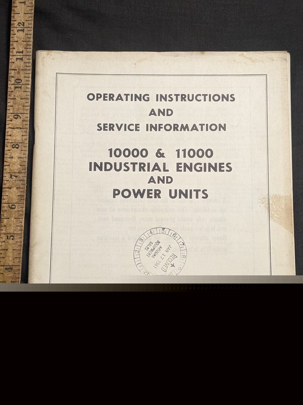 Operating and service manual for Allis Chalmers 10000-11000 power unit/engine