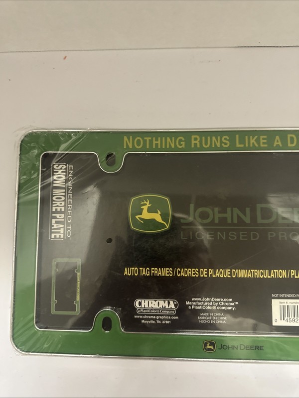 CHROMA (John Deere Nothing Runs Like A Deere) Green Plastic Frame See Pictures! gallery