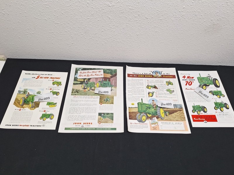 4 Vintage 1950 1951 1953 1955 JOHN DEERE TRACTOR Original Print Ads Magazine Ad