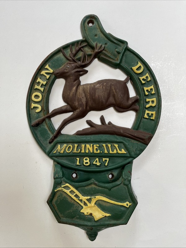 Vintage John Deere Cast Iron Wall Pocket Letter Mail Bill Holder 10″ x 17″