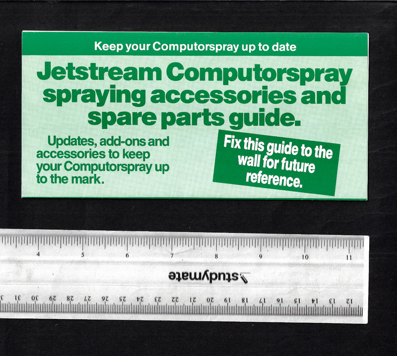 JETSTREAM COMPUTORSPRAY ACCESSORIES & SPARE PARTS GUIDE FOLDOUT WALL BROCHURE