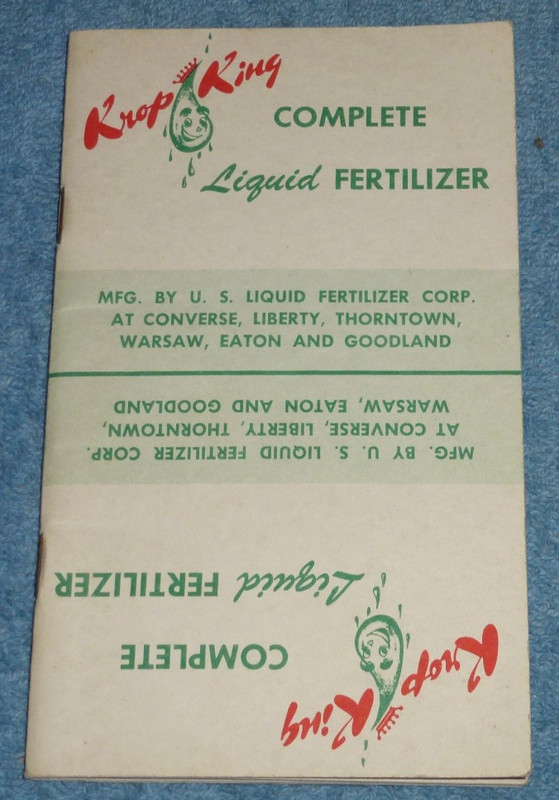 1958 Krop King US Liquid Fertilizer Corp Farm Advertising Pocket Memo Notebook