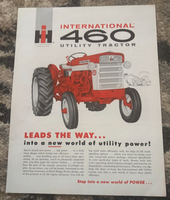 International Harvester 460 Utility Tractor For 1958 Brochure AMIL26