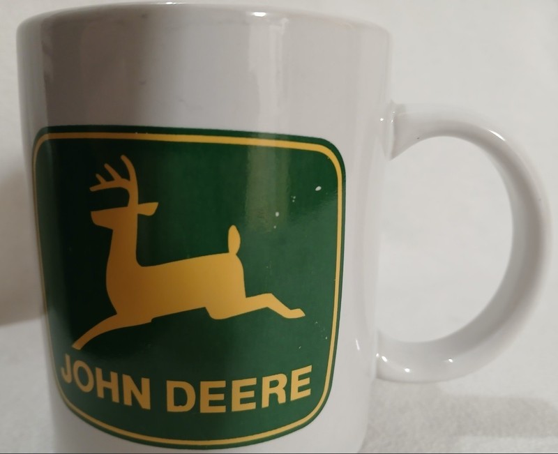 John Deere Coffee Mug with Classic Deer Logo Yellow on Green - Gibson Licensed gallery