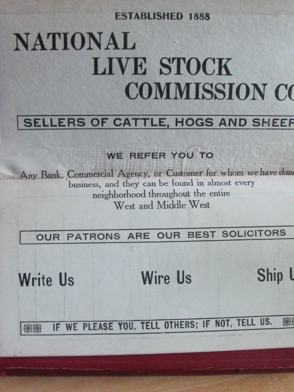 1919 National Livestock Commission Co Ledger Book Farm Cattle Horse and Sheep gallery