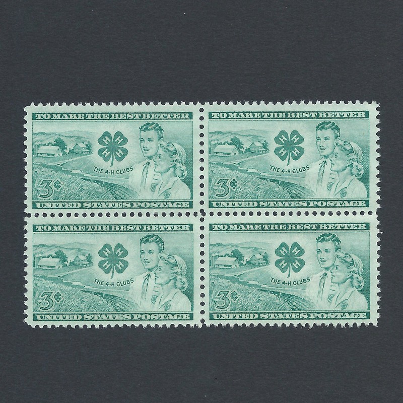 The 4-H Club – Vintage Mint Set of 4 Stamps 74 Years Old!