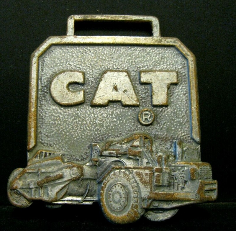 Caterpillar CAT Scraper Tractor PERKINS MACHINERY Advertising Watch Fob Leavens