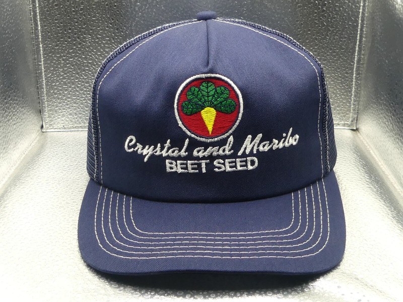 K-Products Crystal And Maribo Beet Seed U.S.A Blue Mesh Snapback Trucker Hat Cap