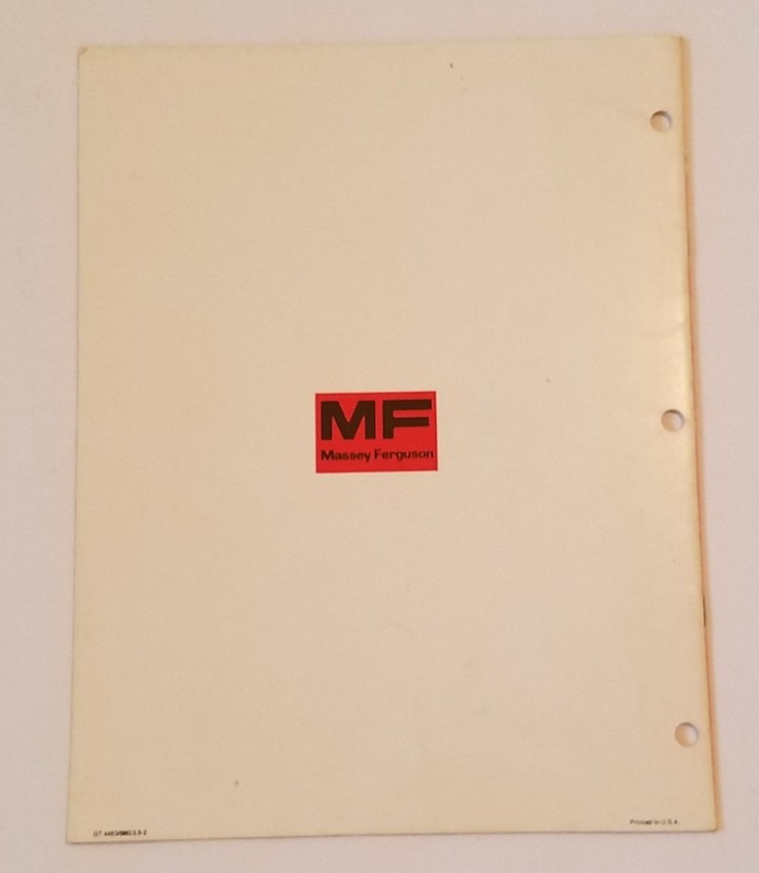Massey Ferguson MF 1560 Giant Round Baler. Product Information Manual. gallery
