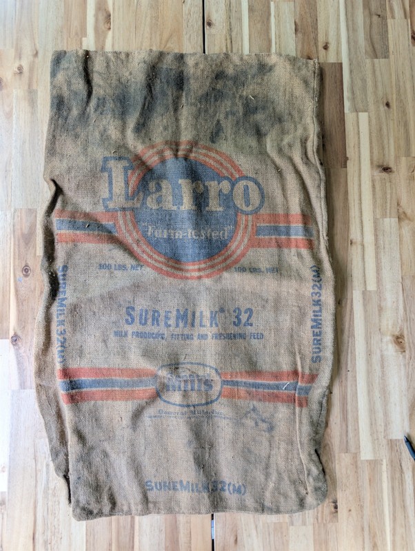 Vintage Larro Suremilk 32 Concentrate 100Lb Burlap Bag Sack General Mills #55