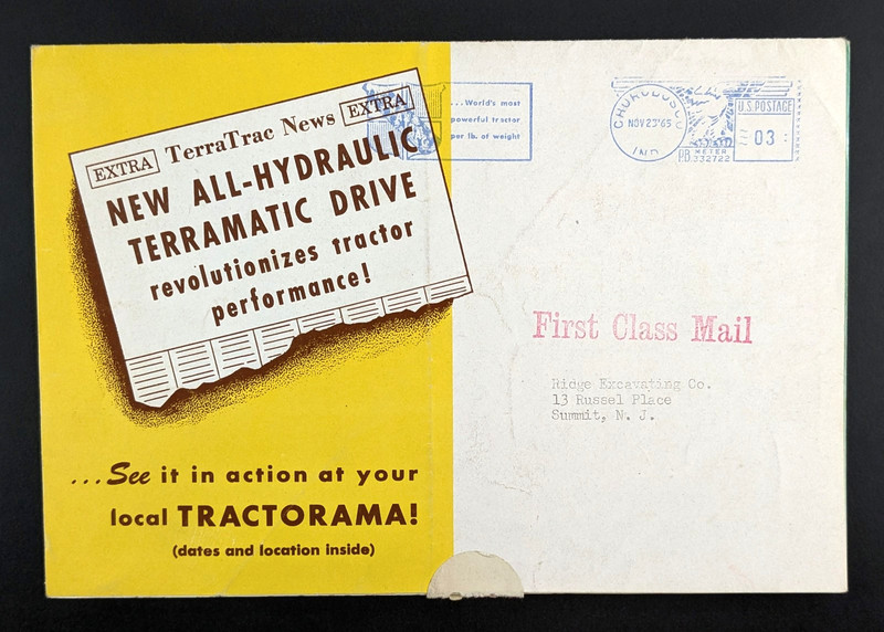 1965 Terratrac 600 Loaders & Dozers Brochure Mailer American Tractor gallery