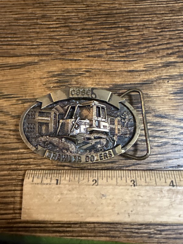 Case Crawler Dozers 1988 Dist. By Sales Guide Brass Belt Buckle Wisconsin