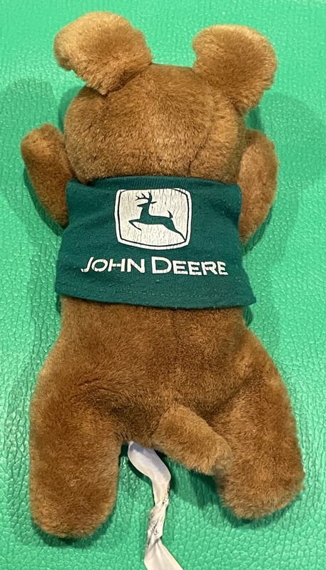 JOHN DEERE PLUSH Brown DOG GREEN T-shirt Vtg Steven Smith Barking Sound