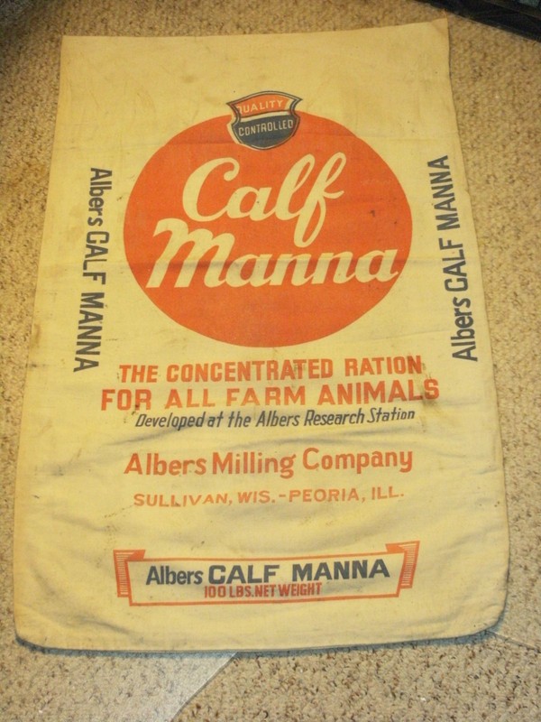 Vintage Cloth Albers Calf Manna 100lb Feed Bag