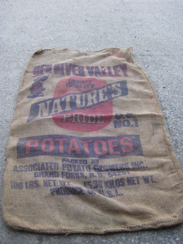 Nature’s Pride Potatoes Vintage Red River Valley Grand Forks ND burlap sack