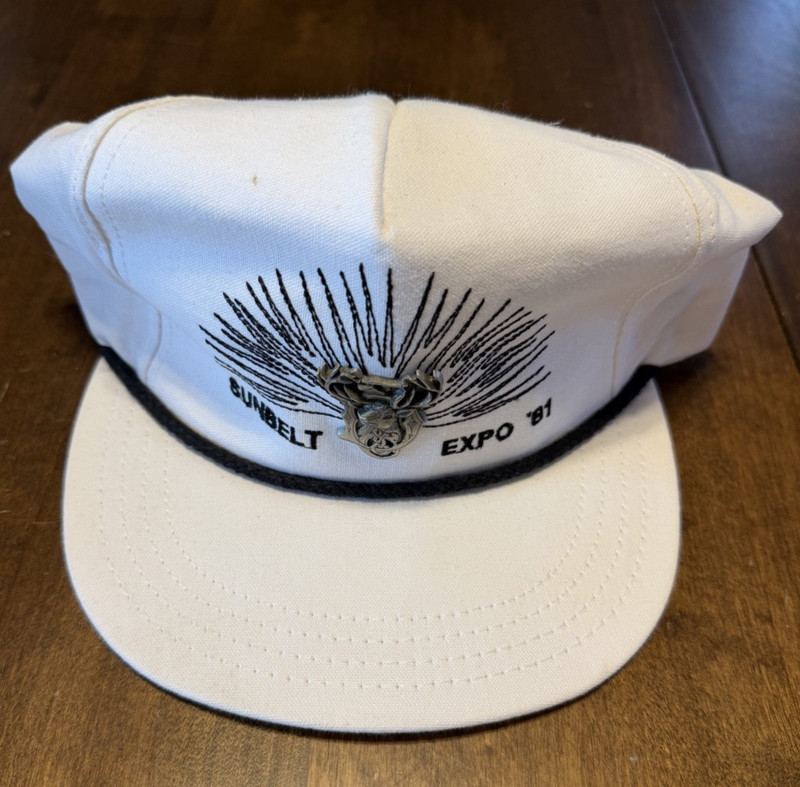 Vintage-John Deere 1981 Sunbelt Expo-White Adjustable/Rope Hat/Cap