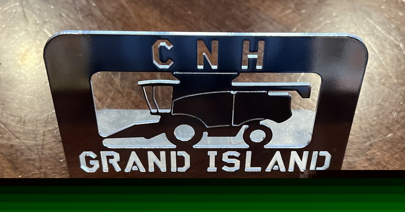 CNH Grand Island Combine Plant Laser Cut Metal Desk Plaque