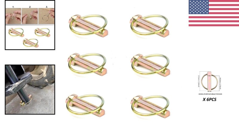 7/16 Inch Linch Pin Assortment Kit 6 PCS Heavy Duty for Tractors and Mowers gallery