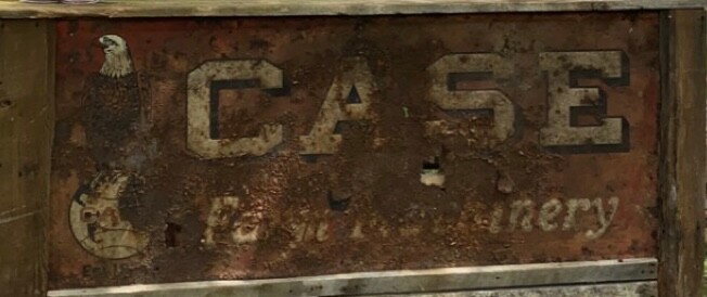 Vintage CASE Farm Machinery Sign 1920-30’s Eagle GAS OIL SODA COLA Patina 72×30