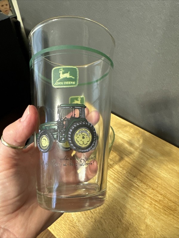 2 John Deere Drinking Glasses 16 Oz GUC Please Read gallery