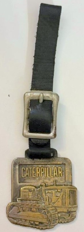 Vtg Brass Caterpillar Watch Fob Track Tractor Giles & Ransome Inc. Phila FreeS&H gallery