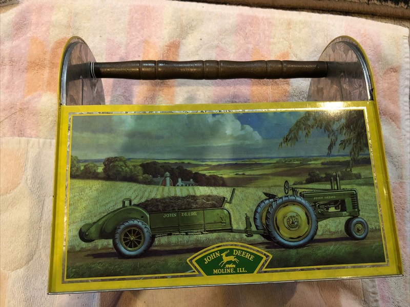 John Deere Tin Box Utensil Caddy The Tin Box Company Green Yellow Licensed Item