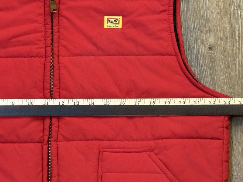 Vintage Kent Feeds Guaranteed Swingster Red Jacket Vest Large Feed Seed USA gallery