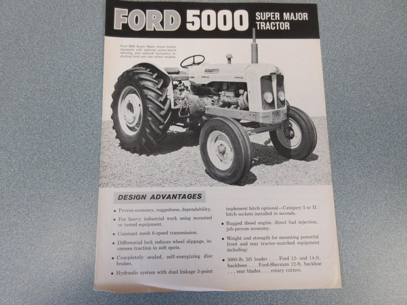 Ford 5000 Super Major Diesel Farm Tractor Brochure lw