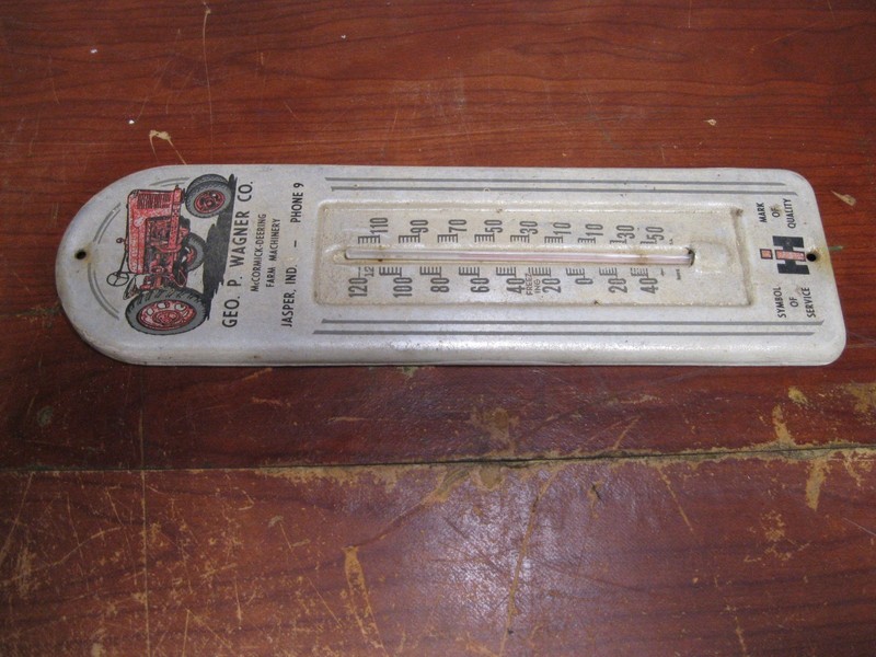 Original IH Farmall McCormick Deering Painted Metal Thermometer Sign gallery