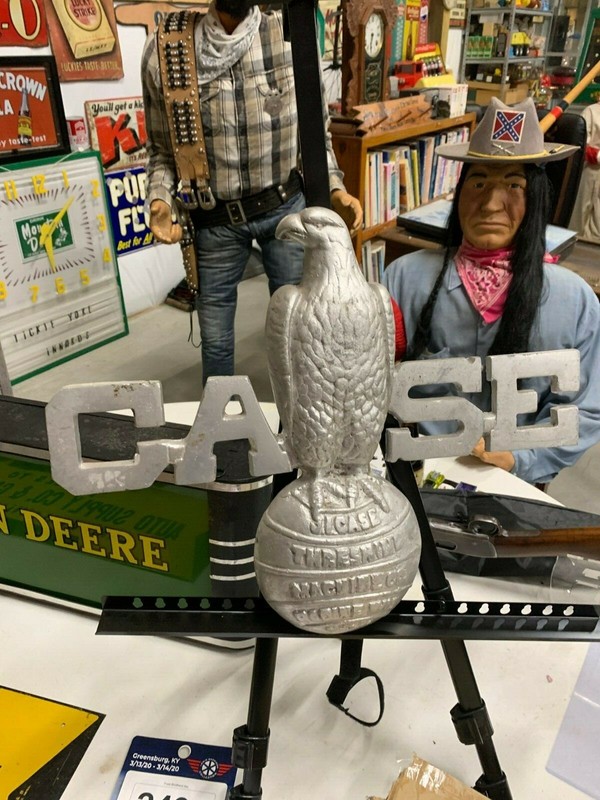 RARE Vintage Cast Case Eagle Farm Machinery Emblem Sign GAS OIL SODA COLA