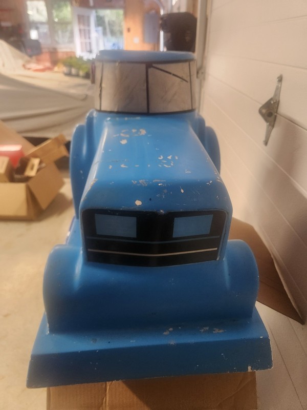 Vtg Blue Tractor Fiberglass Mailbox 1990's Rare gallery