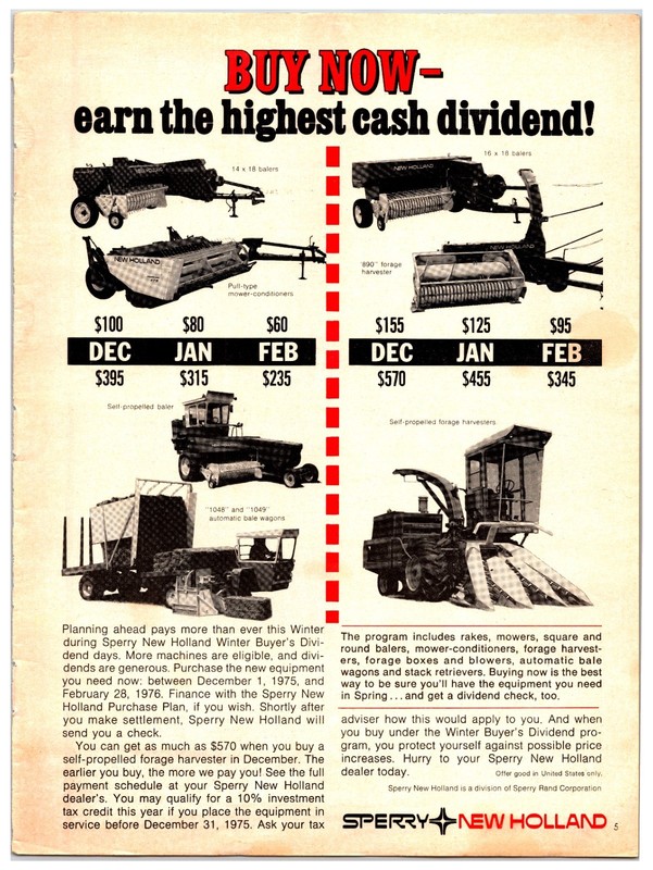 Vintage 1975 New Holland Hay Days- Original Print Ad (8in x 11in) Advertisement