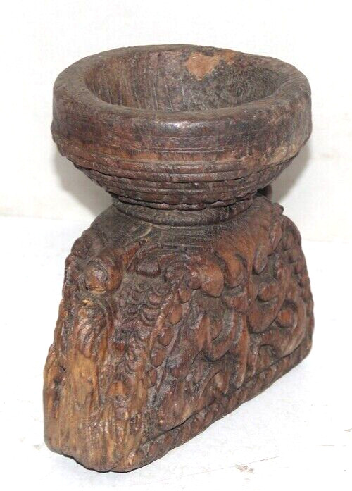 Antique Wooden Agricultulal Seed Spreader Bijni Original Old Hand Carved gallery